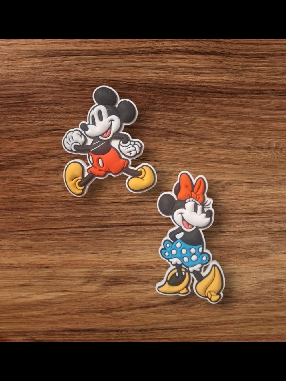 CROCS Disney Mickey & Minnie Jibbitz Charms - Black, Red, Yellow, Blue